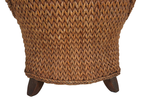 edgebrookhouse - Vintage Over-Sized Woven Rattan / Rope Lounge Chair