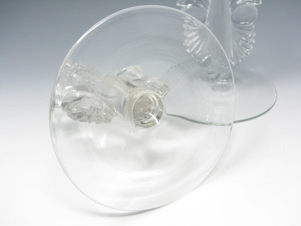 Vintage Paden City Clear Glass Maya Candle Holders - a Pair