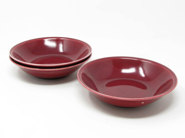 Vintage Paden City Pottery Greenbrier Burgundy Bowls - 3 Pieces