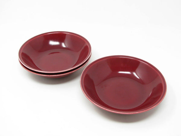 Vintage Paden City Pottery Greenbrier Burgundy Bowls - 3 Pieces