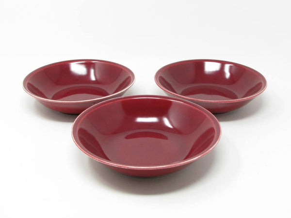 Vintage Paden City Pottery Greenbrier Burgundy Bowls - 3 Pieces