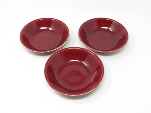 Vintage Paden City Pottery Greenbrier Burgundy Bowls - 3 Pieces