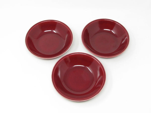 Vintage Paden City Pottery Greenbrier Burgundy Bowls - 3 Pieces