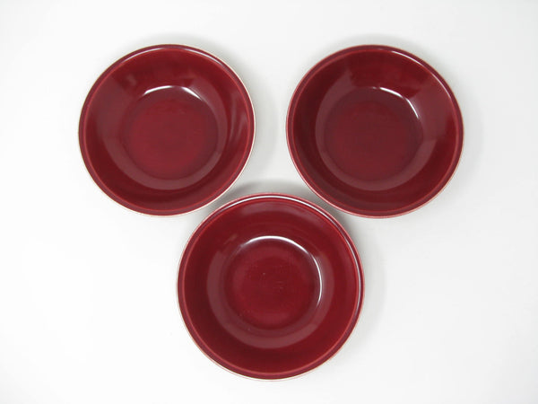 Vintage Paden City Pottery Greenbrier Burgundy Bowls - 3 Pieces