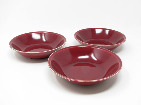 Vintage Paden City Pottery Greenbrier Burgundy Bowls - 3 Pieces