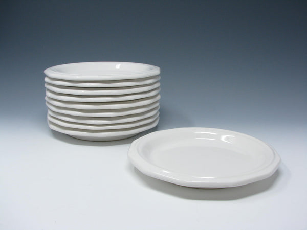 Vintage Pfaltzgraff Heritage White Ceramic Salad or Cake Plates Designed by Georges Briard - 10 Pieces