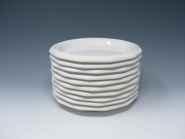 Vintage Pfaltzgraff Heritage White Ceramic Salad or Cake Plates Designed by Georges Briard - 10 Pieces