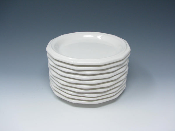 Vintage Pfaltzgraff Heritage White Ceramic Salad or Cake Plates Designed by Georges Briard - 10 Pieces