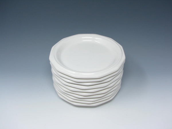 Vintage Pfaltzgraff Heritage White Ceramic Salad or Cake Plates Designed by Georges Briard - 10 Pieces