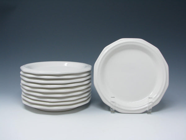 Vintage Pfaltzgraff Heritage White Ceramic Salad or Cake Plates Designed by Georges Briard - 10 Pieces