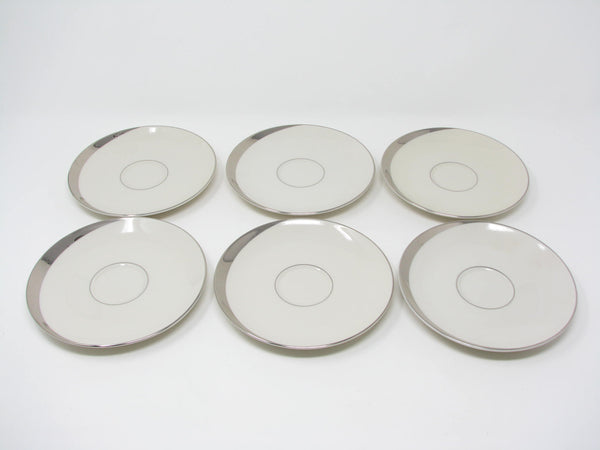 edgebrookhouse - Vintage Pickard China Crescent Cups & Saucers with Platinum Trim Made in USA - 12 Pieces