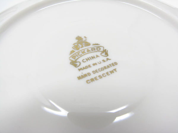 edgebrookhouse - Vintage Pickard China Crescent Cups & Saucers with Platinum Trim Made in USA - 12 Pieces