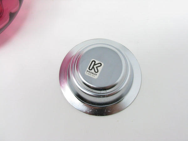 Vintage Pilgrim Cranberry Glass Hampton Hurricane Candle Holder