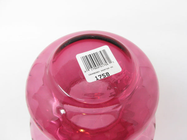 Vintage Pilgrim Cranberry Glass Hampton Hurricane Candle Holder
