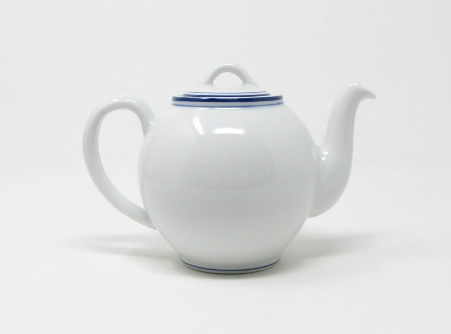 Vintage Pillivuyt France Porcelain Teapot with Blue Floral Pattern