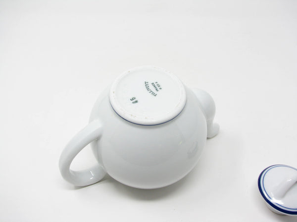 Vintage Pillivuyt France Porcelain Teapot with Blue Floral Pattern