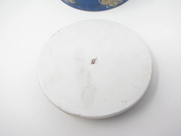 Vintage Pottery Lidded Box with Abstract Fish Pattern Signed by Artist