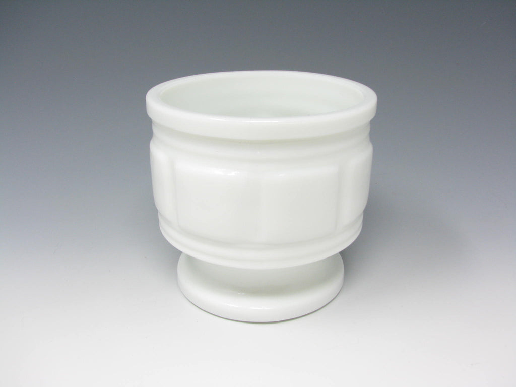 white glass plant pot Vintage Randall Round White Milk Glass Pedestal Planter or Vase – edgebrookhouse