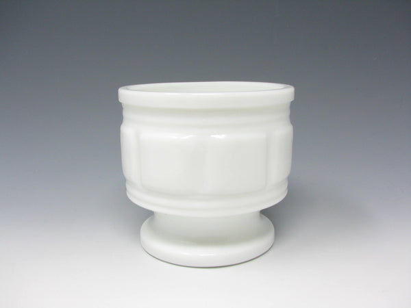 Vintage Randall Round White Milk Glass Pedestal Planter or Vase