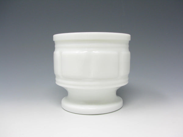Vintage Randall Round White Milk Glass Pedestal Planter or Vase