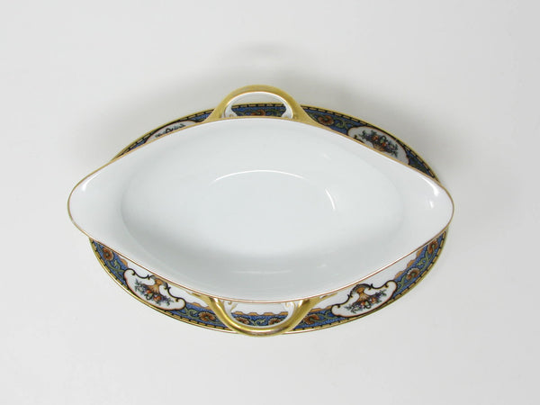 Vintage Rosenthal Elite Old Virginia Porcelain Gravy Boat with Floral Urns and Gold Trim