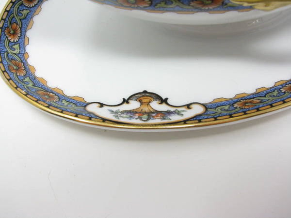 Vintage Rosenthal Elite Old Virginia Porcelain Gravy Boat with Floral Urns and Gold Trim