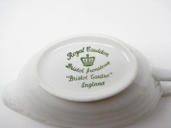 Vintage Royal Cauldon Bristol Garden Ironstone Gravy Boat