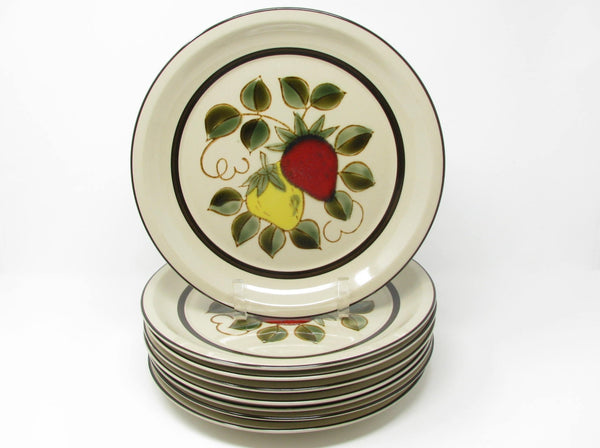 Vintage SRC Strawberries Stoneware Dinner Plates - 8 Pieces