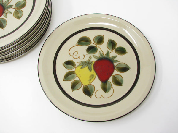 Vintage SRC Strawberries Stoneware Dinner Plates - 8 Pieces