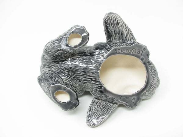 Vintage Scioto Ceramic Rabbit Bunny Figurine in Gray