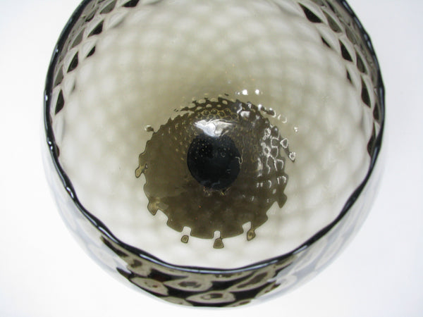 Vintage Smoke Gray Empoli Italian Art Glass Footed Snifter Vase