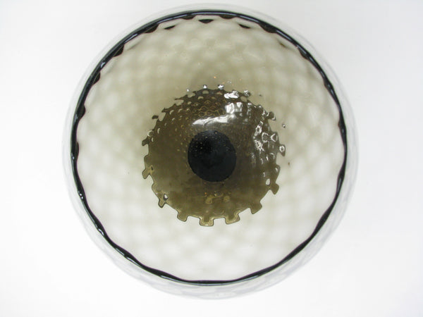 Vintage Smoke Gray Empoli Italian Art Glass Footed Snifter Vase