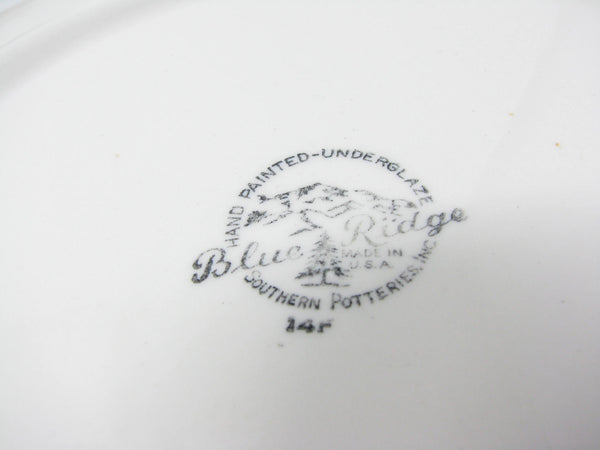 Vintage Southern Pottery Blue Ridge Baltic Ivy Ironstone Dinner Plates - 4 Pieces