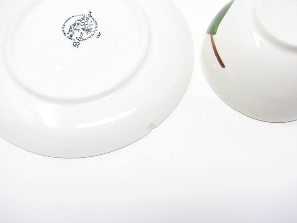 Vintage Southern Pottery Blue Ridge Stanhome Ivy Ironstone Cups & Saucers - 8 Pieces