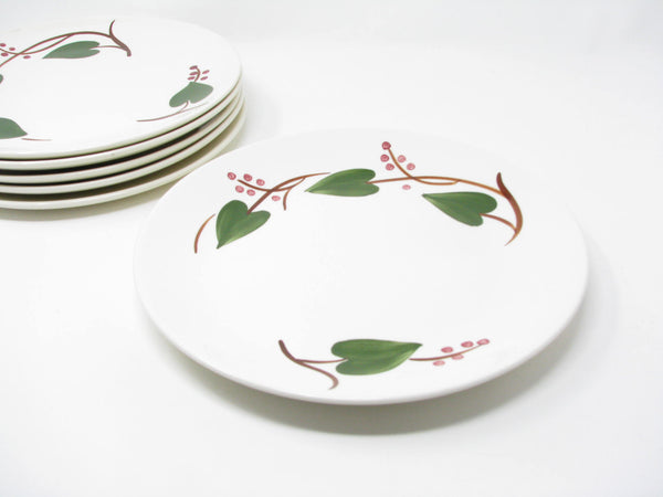 Vintage Southern Pottery Blue Ridge Stanhome Ivy Ironstone Dinner Plates - 6 Pieces