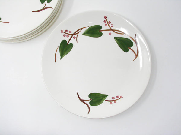Vintage Southern Pottery Blue Ridge Stanhome Ivy Ironstone Dinner Plates - 6 Pieces