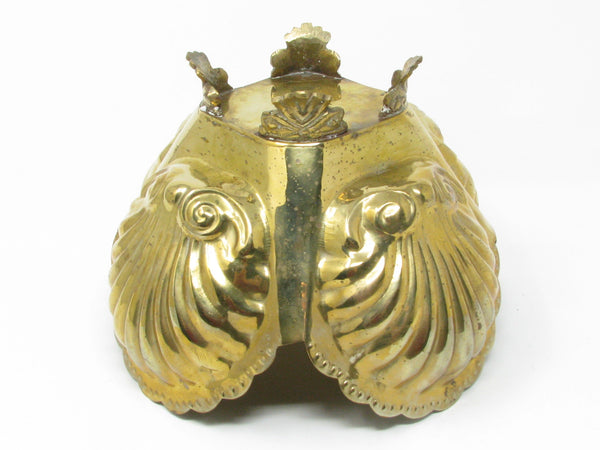 Vintage Clamshell Shaped Footed Brass Planter