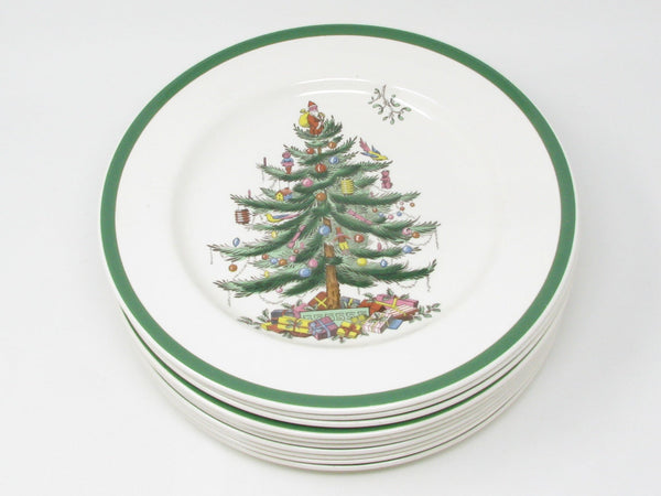 Vintage Spode Christmas Tree Dinner Plates Made in England - 10 Pieces