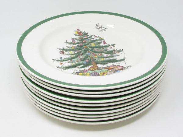 Vintage Spode Christmas Tree Dinner Plates Made in England - 10 Pieces