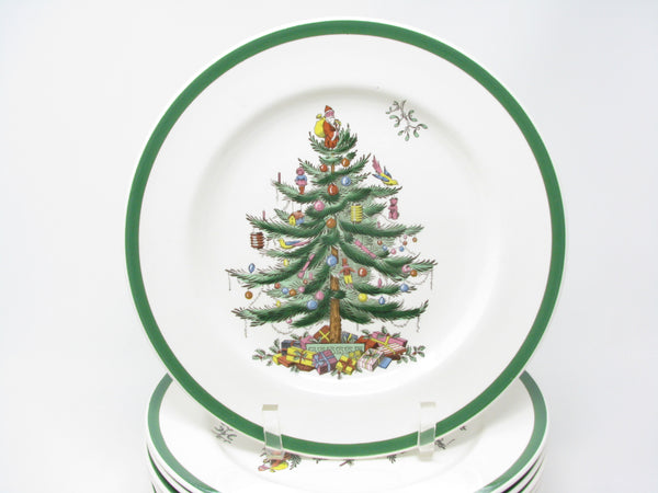 Vintage Spode Christmas Tree Dinner Plates Made in England - 10 Pieces