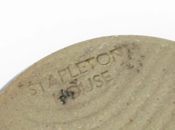 Vintage Stapleton House Small Pottery Vase with Blue Flowers Pattern