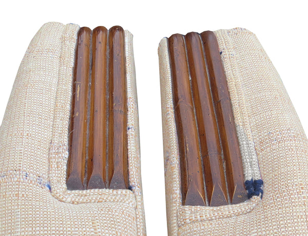 edgebrookhouse - Vintage Swivel Barrel Club Chairs With Bamboo Accent Arms - a Pair