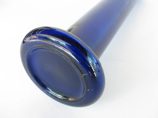 Vintage Tall Long Necked Cobalt Blue Glass Vase
