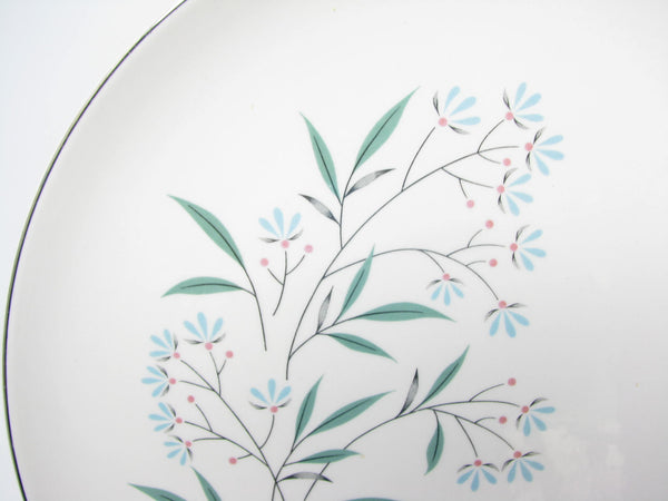 Vintage Taylor Smith Taylor Petal Lane Coupe Dinner Plates with Floral Pattern - 8 Plates