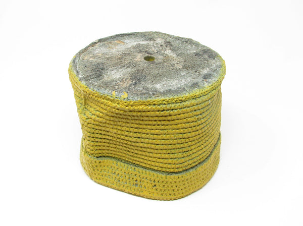 Vintage Trompe L'Oeil Yellow Burlap Sack Clay Pottery Planter