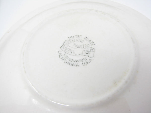 Vintage Vernon Kilns Mexicana Vernonware Cups & Saucers - 8 Pieces