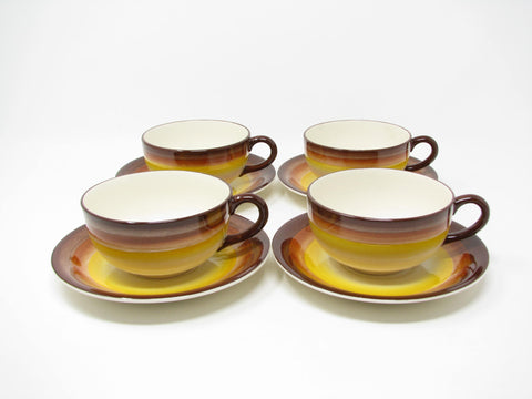 Vintage Vernon Kilns Mexicana Vernonware Cups & Saucers - 8 Pieces
