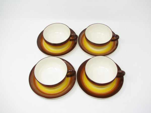 Vintage Vernon Kilns Mexicana Vernonware Cups & Saucers - 8 Pieces