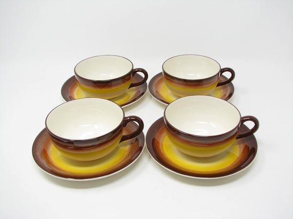 Vintage Vernon Kilns Mexicana Vernonware Cups & Saucers - 8 Pieces