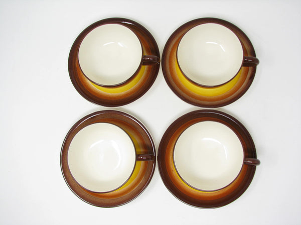 Vintage Vernon Kilns Mexicana Vernonware Cups & Saucers - 8 Pieces